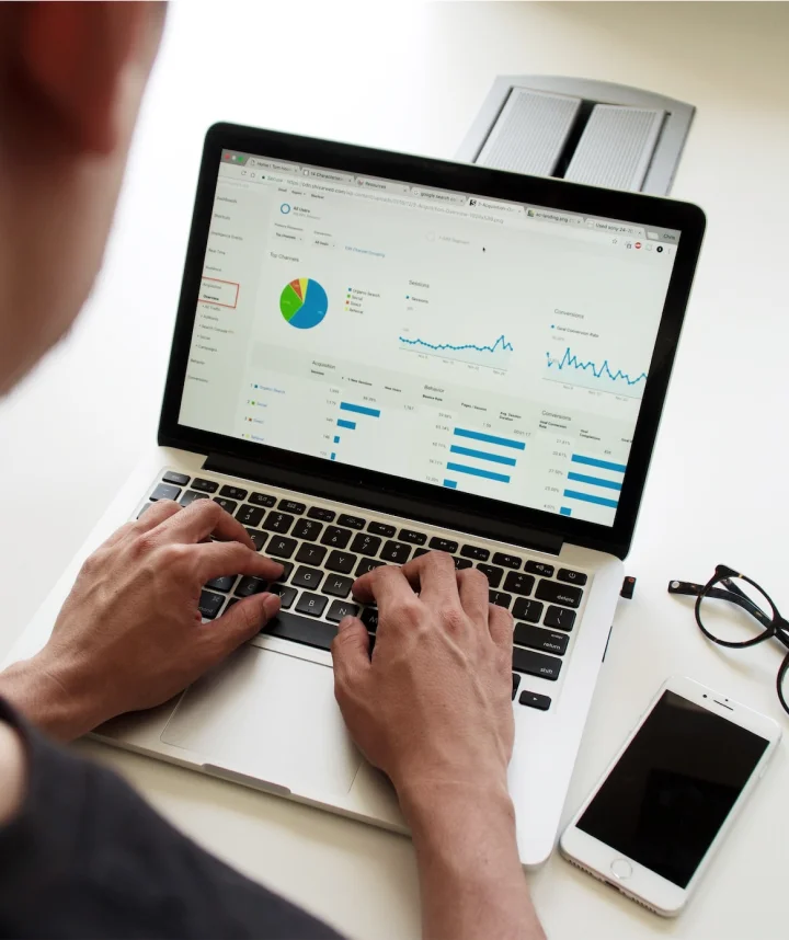 Google SEO dashboard laptop